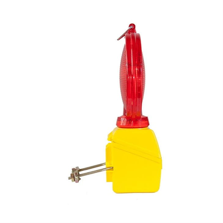 Red Solar Traffic Barricade Flashing Warning Strobe Light